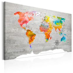 Tableau Cartes du monde Multicolored Travels - PD11498-120-80
