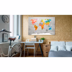 Tableau Cartes du monde Multicolored Travels - PD11498-120-80
