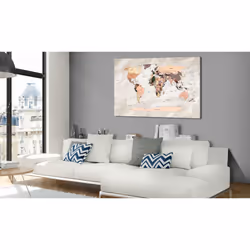 Tableau Cartes du monde World Map: Stony Oceans - PD11507-120-80