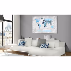 Tableau Cartes du monde World Map: Blue Pilgrimages - PD11509-120-80