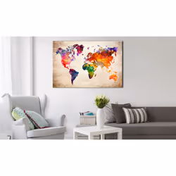 Tableau Cartes du monde Colourful Universe - PD11510-120-80