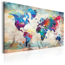 Tableau Cartes du monde World Map: Colourful Madness - PD11511-120-80