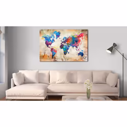 Tableau Cartes du monde World Map: Urban Style - PD11512-120-80