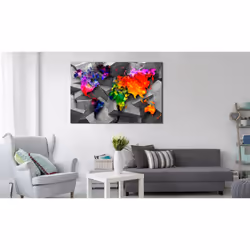 Tableau Cartes du monde Cubic World - PD11516-120-80