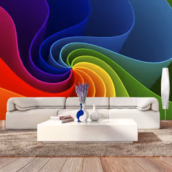 Planete Discount PD13214-350-245, Papier peint non tissé, Multicolore, Colorful, 120 g/m², Colorful Pinwheel, 3500 mm