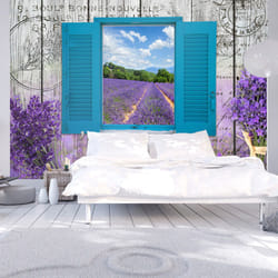 Planete Discount PD15068-150-105 papier-peint Papier peint non tissé Bleu, Gris, Violet