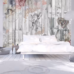 Planete Discount PD15069-400-280, Papier peint non tissé, Gris, Rose, Blanc, Blanc, Rose, Gris, 120 g/m², Delightful Sweetnes ...