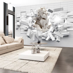 Planete Discount PD14633-200-140 papier-peint Papier peint non tissé Beige, Gris, Blanc