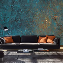 Planete Discount PD14117-400-280, Papier peint non tissé, Or, Turquoise, Doré, Turquoise, Azure Mirror, 4000 mm, 50 cm