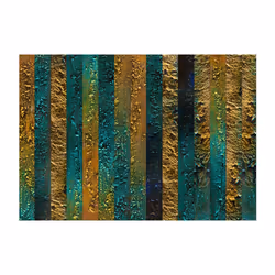 Planete Discount PD13222-300-210 papier-peint Papier peint non tissé Bleu, Or, Turquoise