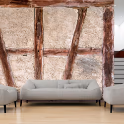 Planete Discount PD14122-400-280, Papier peint non tissé, Beige, Rouge, Beige, Rouge, Old Barn, 4000 mm, 50 cm