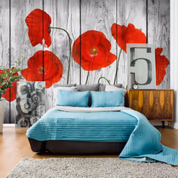 Planete Discount PD13739-400-280, Papier peint non tissé, Vert, Gris, Rouge, Blanc, Gris, Rouge, Blanc, Vert, 120 g/m², Tale  ...