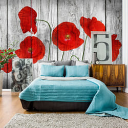 Papier peint intissé Fleurs Tale of Red Poppies - PD13739-400-280