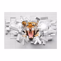 Planete Discount PD14133-200-140 papier-peint Papier peint non tissé Orange, Blanc