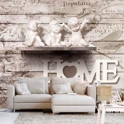 Planete Discount PD14135-400-280, Papier peint non tissé, Beige, Blanc, Blanc, Beige, Letters from Heaven, 4000 mm, 50 cm