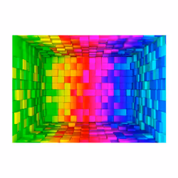 Papier peint intissé 3D et Perspective Rainbow Cube - PD13000-400-280