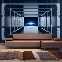 Planete Discount PD13002-250-175, Papier peint non tissé, Bleu, Gris, Gris, Bleu Marine, 120 g/m², Galactic Gates, 2500 mm