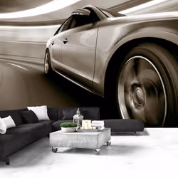 Planete Discount PD14206-400-280, Papier peint non tissé, Noir, Blanc, Noir Et Blanc, 120 g/m², Speed and Elegance, 4000 mm