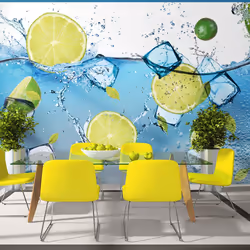 Planete Discount PD14232-400-280, Papier peint non tissé, Bleu, Vert, Blanc, Jaune, Bleu, Vert, Blanc, Jaune, 120 g/m², Refre ...