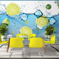 Planete Discount PD14232-200-140 papier-peint Papier peint non tissé Bleu, Vert, Blanc, Jaune
