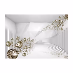 Planete Discount PD13230-300-210 papier-peint Papier peint non tissé Gris, Blanc, Jaune