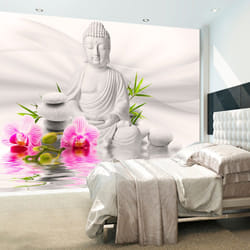 Papier peint intissé Orient Bouddha et orchidées - PD14286-400-280