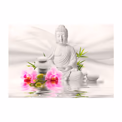 Papier peint intissé Orient Bouddha et orchidées - PD14286-400-280