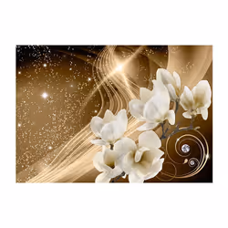 Papier peint intissé Fleurs Golden Milky Way - PD13748-400-280