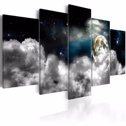 Planete Discount PD9838-200-100, Paysage nocturne, Noir, Bleu, Or, Gris, Panneaux MDF, 2000 mm, 20 mm, 1000 mm