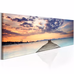 Planete Discount PD9839-135-45, Paysage marin, Noir, Bleu, Gris, Orange, Panneaux MDF, 1350 mm, 20 mm, 450 mm