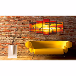 Tableau Tableau africain et ethnique Girafes au coucher du soleil - PD11990-200-100