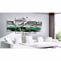 Tableau Vintage Voiture verte rétro dans le désert du Colorado - PD12317-200-100