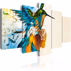 Planete Discount PD8190-200-100, Oiseaux, Bleu, Crème, Vert, Orange, Panneaux MDF, 2000 mm, 20 mm, 1000 mm