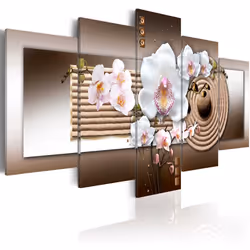 Planete Discount PD11062-100-50, Orchidées, Marron, Crème, Blanc, Panneaux MDF, 1000 mm, 500 mm