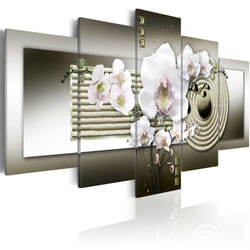 Tableau Zen Orchid and zen garden in grey - PD12502-200-100