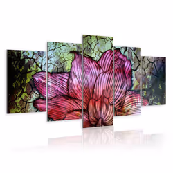 Planete Discount PD11066-200-100, Fleurs variées, Vert, Rose, Violet, Turquoise, Panneaux MDF, 2000 mm, 1000 mm