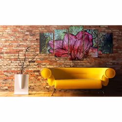 Tableau Fleurs Vitrail fleuri - PD11066-200-100