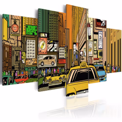 Planete Discount PD12078-200-100, New York, Multicolore, Panneaux MDF, 2000 mm, 20 mm, 1000 mm