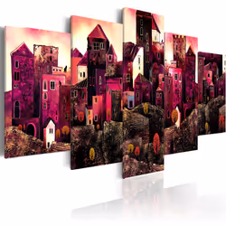 Planete Discount PD12079-100-50, Villes du monde, Marron, Rose, Violet, Blanc, Panneaux MDF, 1000 mm, 20 mm, 500 mm