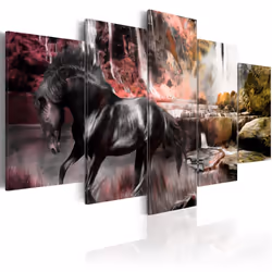 Planete Discount PD8198-200-100, Chevaux, Gris, Orange, Rose, Blanc, Jaune, Panneaux MDF, 2000 mm, 20 mm, 1000 mm
