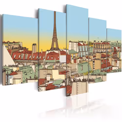 Planete Discount PD12082-200-100, Paris, Bleu, Vert, Rouge, Jaune, Panneaux MDF, 2000 mm, 20 mm, 1000 mm