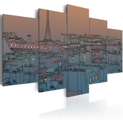 Tableau Vintage Paris à la tombée du jour - PD12321-200-100