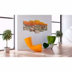 Tableau Vintage Ciel parisien en couleur de l'orange - PD12322-200-100