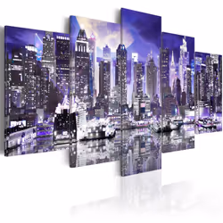 Planete Discount PD12086-200-100, New York, Noir, Violet, Blanc, Panneaux MDF, 2000 mm, 20 mm, 1000 mm