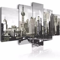 Planete Discount PD12087-100-50, Villes du monde, Noir, Blanc, Panneaux MDF, 1000 mm, 20 mm, 500 mm
