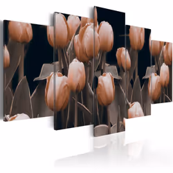 Planete Discount PD11072-100-50, Tulipes, Noir, Marron, Rose, Panneaux MDF, 1000 mm, 500 mm