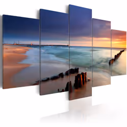 Planete Discount PD9875-200-100, Paysage marin, Bleu, Gris, Orange, Turquoise, Panneaux MDF, 2000 mm, 20 mm, 1000 mm
