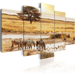 Tableau Tableau africain et ethnique Zèbres dans la savane - PD11999-200-100