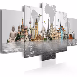 Planete Discount PD12101-200-100, Villes du monde, Gris, Panneaux MDF, 2000 mm, 20 mm, 1000 mm