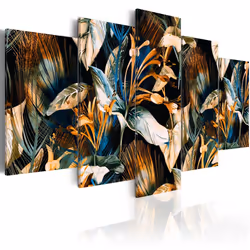 Planete Discount PD11092-100-50, Fleurs variées, Noir, Bleu, Marron, Orange, Panneaux MDF, 1000 mm, 500 mm
